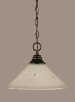Chain Hung Pendant Shown In Matte Black Finish With 12" Frosted Crystal Glass