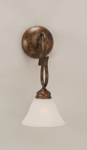 Swan Wall Sconce Shown In Bronze Finish With 7" White Marble Glass