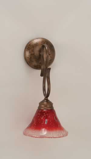 Swan Wall Sconce Shown In Bronze Finish With 7"" Raspberry Crystal Glass