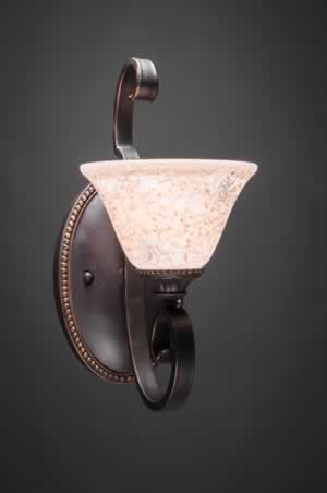 Eleganté Wall Sconce Shown In Dark Granite Finish With 7" Italian Marble Glass