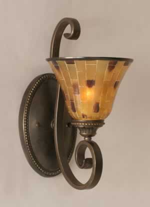 Eleganté Wall Sconce Shown In Dark Granite Finish With 7" Penshell Resin shade