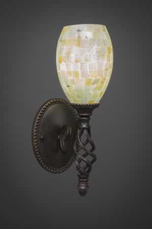 Eleganté Wall Sconce Shown In Dark Granite Finish With 5" Sea Shell Glass