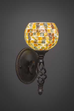 Eleganté Wall Sconce Shown In Dark Granite Finish With 6" Sea Shell Glass