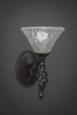 Eleganté Wall Sconce Shown In Dark Granite Finish With 7" Italian Bubble Glass