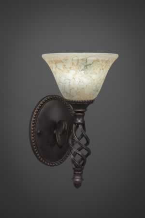 Eleganté Wall Sconce Shown In Dark Granite Finish With 7" Italian Marble Glass