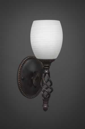 Eleganté Wall Sconce Shown In Dark Granite Finish With 7" White Linen Glass