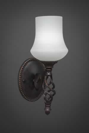 Eleganté Wall Sconce Shown In Dark Granite Finish With 5" Zilo White Linen Glass