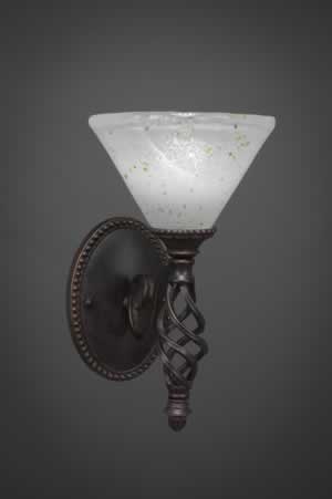 Eleganté Wall Sconce Shown In Dark Granite Finish With 7" Gold Ice Glass