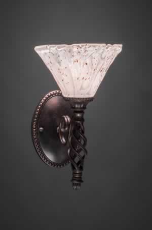 Eleganté Wall Sconce Shown In Dark Granite Finish With 7" Italian Ice Glass