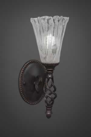 Eleganté Wall Sconce Shown In Dark Granite Finish With 5.5" Italian Ice Glass