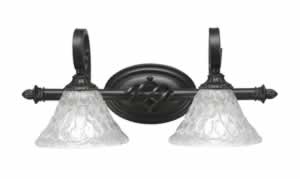 Eleganté 2 Light Bath Bar Shown In Dark Granite Finish With 7" Italian Bubble Glass