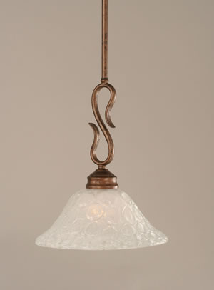 Swan Mini Pendant Shown In Bronze Finish With 10" Italian Bubble Glass