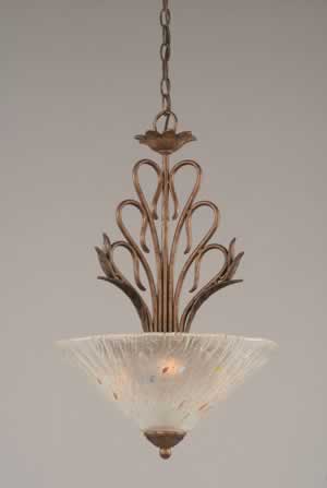 Swan Pendant With 3 Bulbs Shown In Bronze Finish With 16" Frosted Crystal Glass