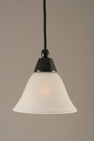 Cord Mini Pendant Shown In Black Copper Finish With 7" White Marble Glass