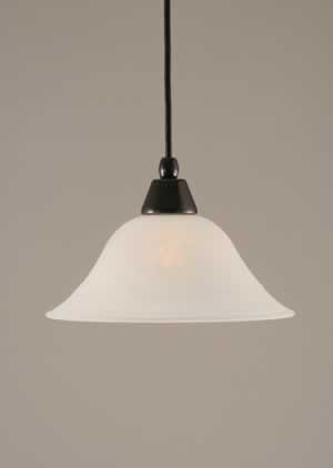 Cord Mini Pendant Shown In Black Copper Finish With 10" White Marble Glass