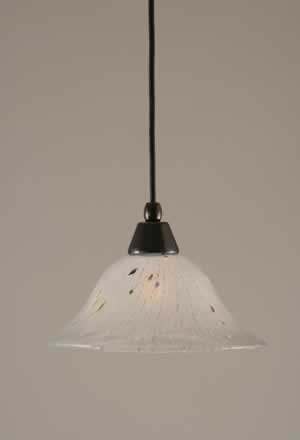 Cord Mini Pendant Shown In Black Copper Finish With 10" Frosted Crystal Glass