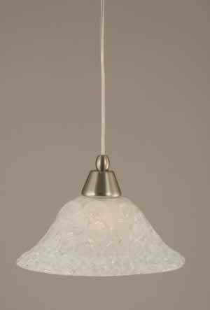 Cord Mini Pendant Shown In Brushed Nickel Finish With 10" Italian Bubble Glass