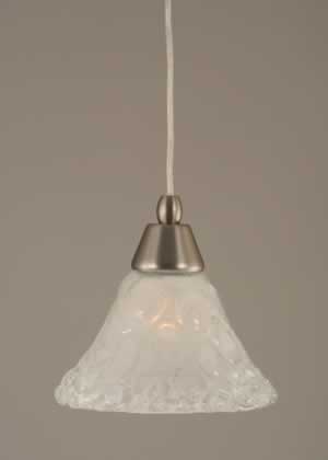 Cord Mini Pendant Shown In Brushed Nickel Finish With 7" Italian Bubble Glass