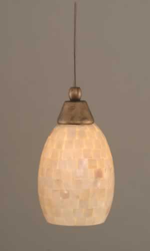 Cord Mini Pendant Shown In Bronze Finish With 5" Seashell Glass