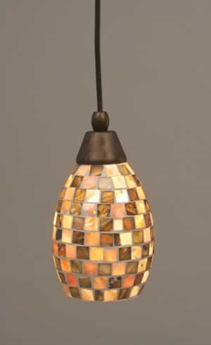 Cord Mini Pendant Shown In Bronze Finish With 5" Seashell Glass