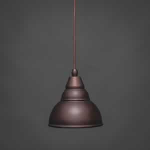 Cord Mini Pendant Shown In Bronze Finish With 7" Double Bubble Metal Shade