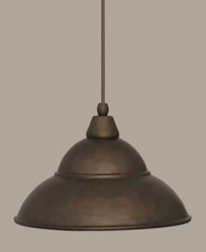 Cord Mini Pendant Shown In Bronze Finish With 13” Bronze Double Bubble Metal Shade