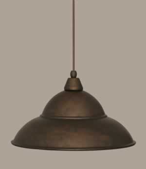 Cord Mini Pendant Shown In Bronze Finish With 16” Bronze Double Bubble Metal Shade