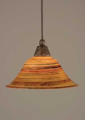 Cord Mini Pendant Shown In Bronze Finish With 10" Firré Saturn Glass