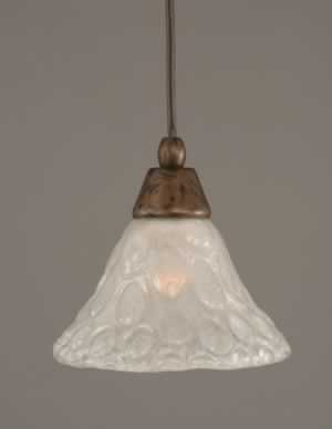 Cord Mini Pendant Shown In Bronze Finish With 7" Italian Bubble Glass