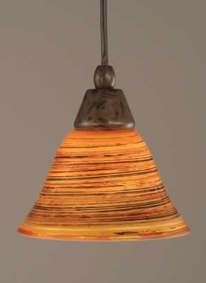 Cord Mini Pendant Shown In Bronze Finish With 7" Firré Saturn Glass