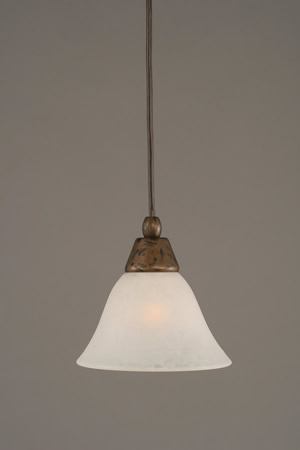 Cord Mini Pendant Shown In Bronze Finish With 7" White Marble Glass