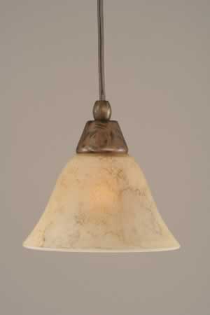 Cord Mini Pendant Shown In Bronze Finish With 7" Italian Marble Glass