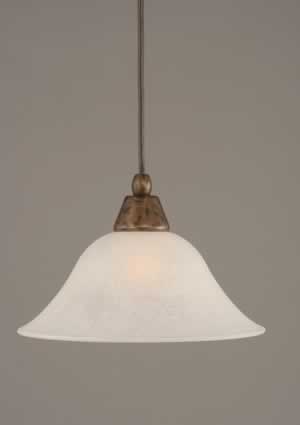 Cord Mini Pendant Shown In Bronze Finish With 10" White Marble Glass