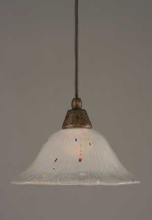 Cord Mini Pendant Shown In Bronze Finish With 10" Frosted Crystal Glass