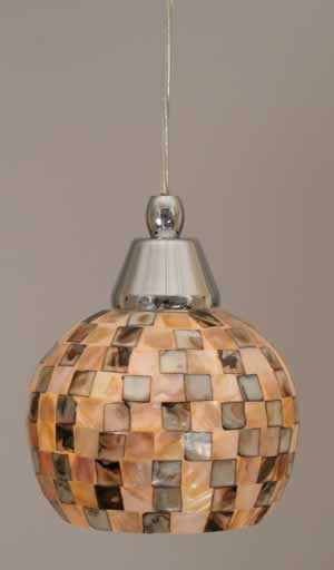 Cord Mini Pendant Shown In Chrome Finish With 6" Seashell Glass