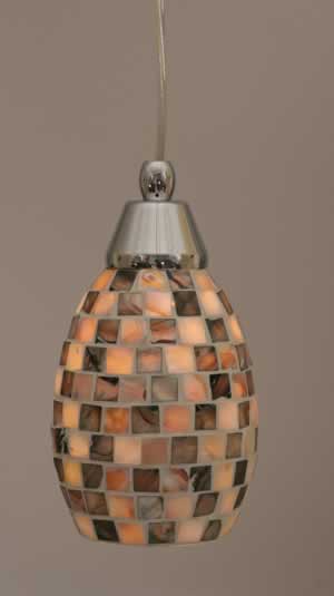 Cord Mini Pendant Shown In Chrome Finish With 5" Seashell Glass