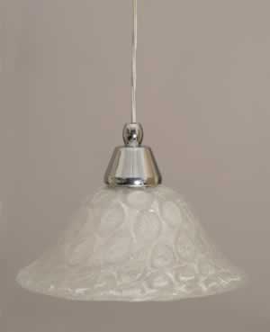 Cord Mini Pendant Shown In Chrome Finish With 10" Italian Bubble Glass