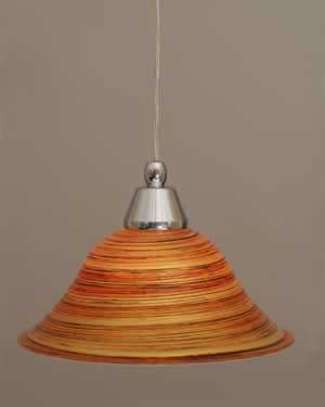 Cord Mini Pendant Shown In Chrome Finish With 10" Firré Saturn Glass