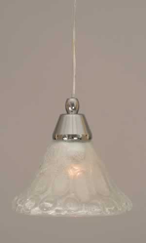 Cord Mini Pendant Shown In Chrome Finish With 7" Italian Bubble Glass