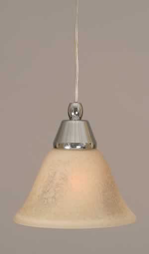 Cord Mini Pendant Shown In Chrome Finish with 7" Italian Marble Glass