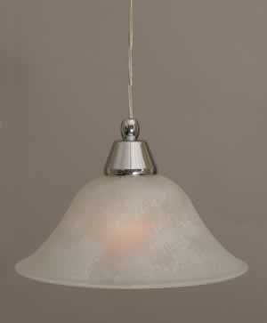 Cord Mini Pendant Shown In Chrome Finish With 10" White Marble Glass
