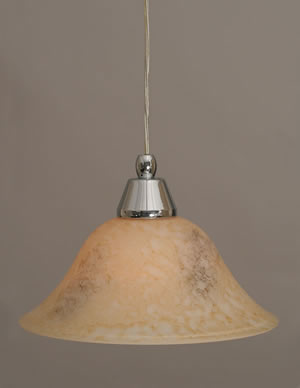 Cord Mini Pendant Shown In Chrome Finish With 10" Italian Marble Glass