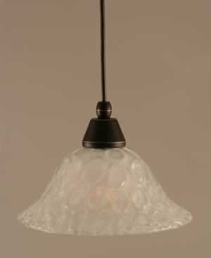 Cord Mini Pendant Shown In Dark Granite Finish With 10" Italian Bubble Glass