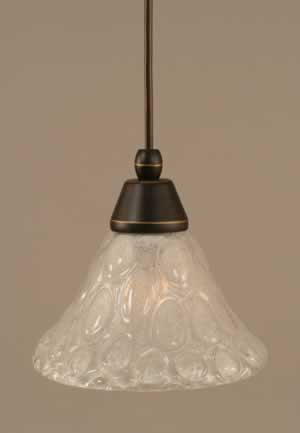 Cord Mini Pendant Shown In Dark Granite Finish With 7" Italian Bubble Glass