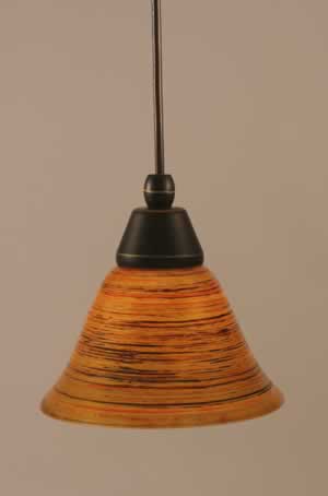 Cord Mini Pendant Shown In Dark Granite Finish With 7" Firré Saturn Glass