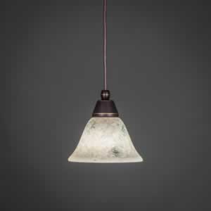 Cord Mini Pendant Shown In Dark Granite Finish with 7" Italian Marble Glass