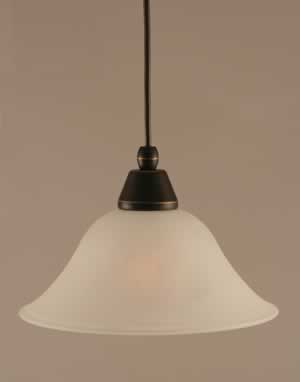 Cord Mini Pendant Shown In Dark Granite Finish With 10" White Marble Glass