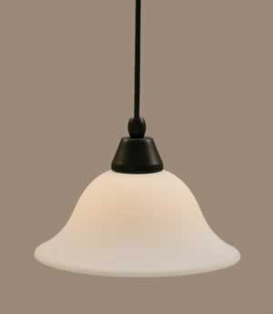 Cord Mini Pendant Shown In Matte Black Finish With 10" White Linen Glass