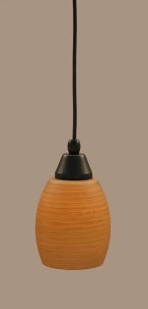 Cord Mini Pendant Shown In Matte Black Finish With 5" White Linen Glass