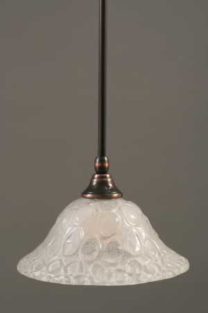 Stem Mini Pendant With Hang Straight Swivel Shown In Black Copper Finish With 10" Italian Bubble Glass